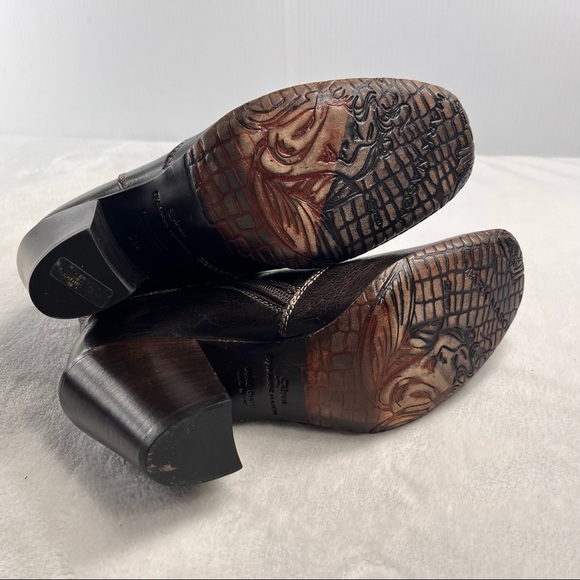 SIREN by MARK NASON Brown Leather Cutout Ankle Boots - Picture 6 of 10